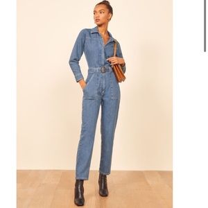Reformation Rex Boiler Denim Jumpsuit Sz 8